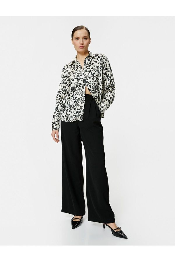 Koton Koton Patterned Long Sleeve Button Down Shirt