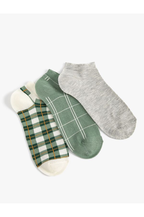 Koton Koton Plaid 3-pack Bootie Socks Set
