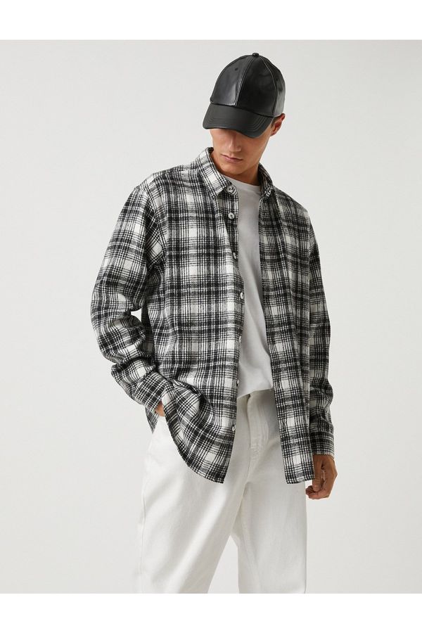 Koton Koton Plaid Lumberjack Shirt Classic Collar Long Sleeve