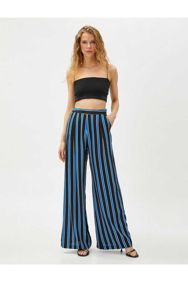 Koton Koton Pocketed Palazzo Trousers with Side Zipper