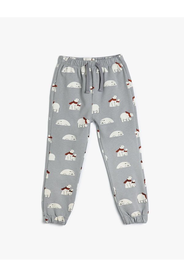 Koton Koton Polar Bear Printed Jogger Sweatpants Cotton