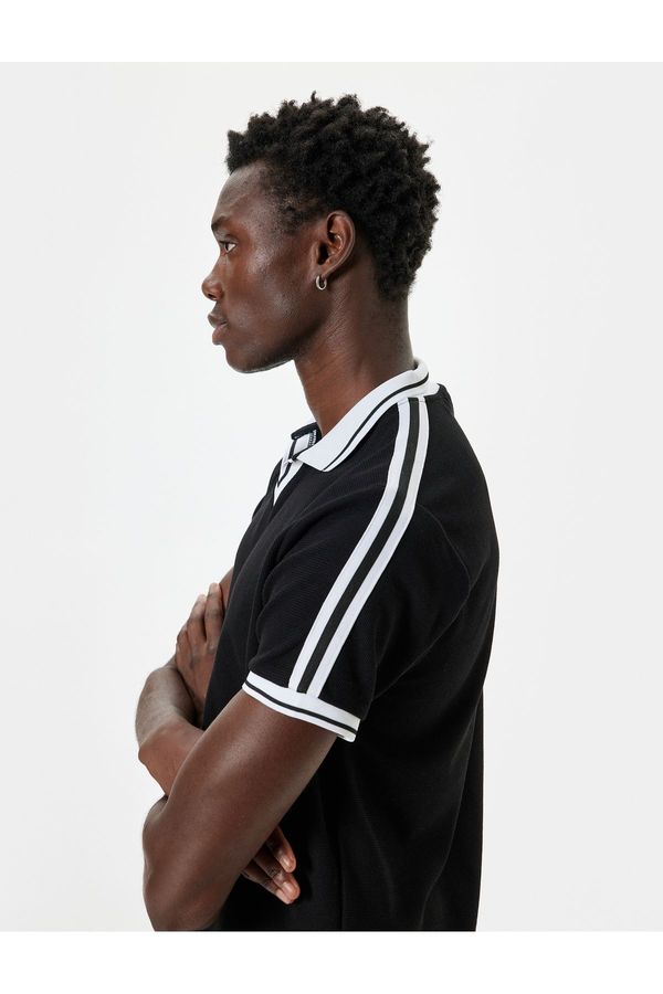 Koton Koton Polo Collar T-Shirt Short Sleeves Piping Cotton Blend