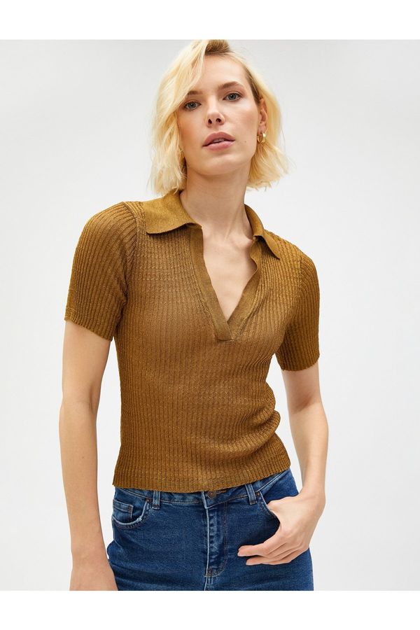 Koton Koton Polo Neck Knitwear Sweater Short Sleeve