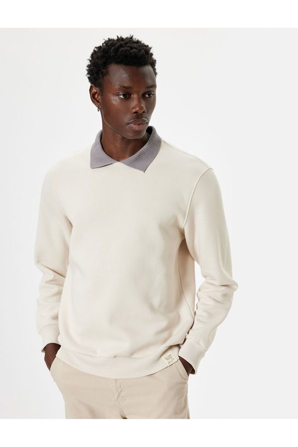 Koton Koton Polo Neck Sweatshirt Basic Long Sleeve Raised Cotton Blend