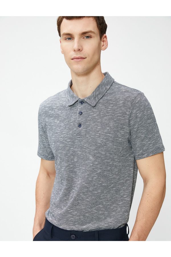 Koton Koton Polo Neck T-Shirt Buttoned Short Sleeve