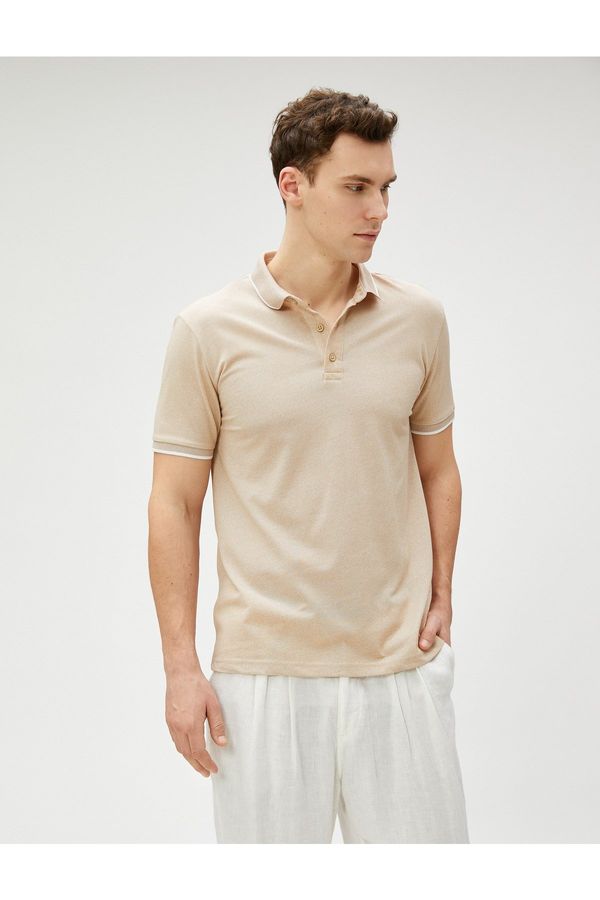 Koton Koton Polo Neck T-Shirt Buttoned Slim Fit Short Sleeve