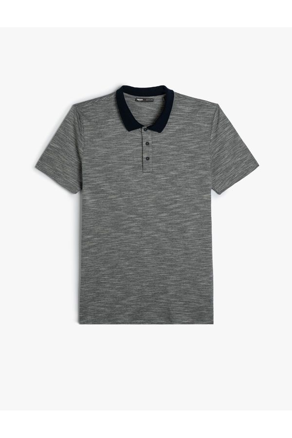 Koton Koton Polo Neck T-Shirt Slim Fit Short Sleeve Buttoned