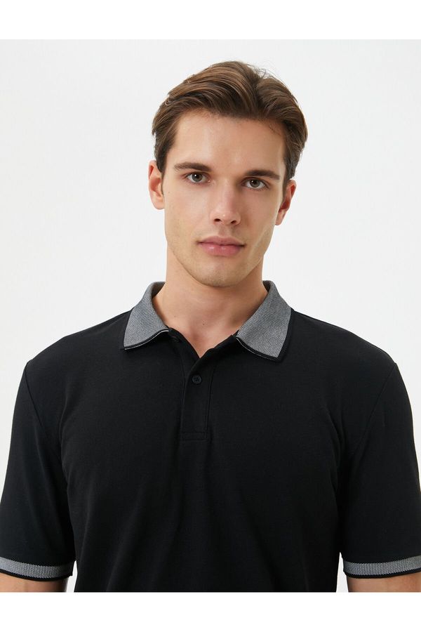 Koton Koton Polo Neck T-Shirt Slim Fit Short Sleeve Collar Detailed