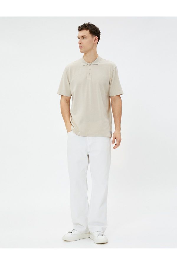 Koton Koton Polo T-Shirt with Short Sleeves and Buttons