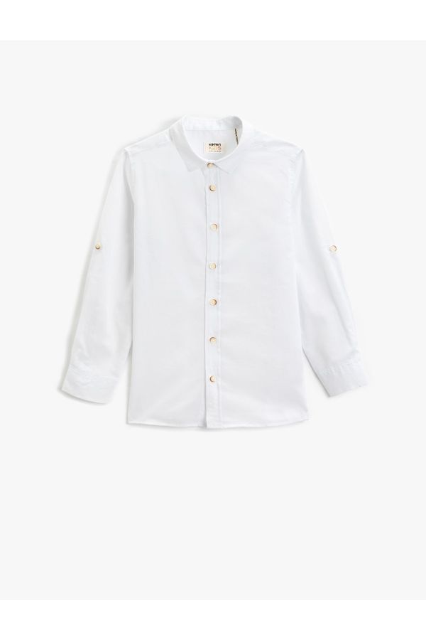 Koton Koton Poplin Basic Shirt Long Sleeved With Buttons