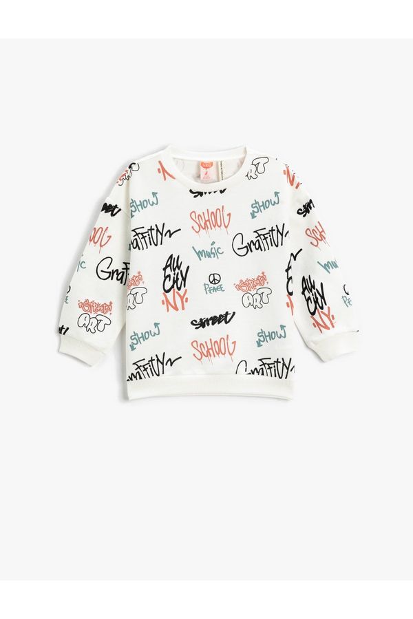 Koton Koton Printed Crewneck Sweatshirt