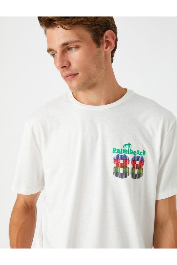 Koton Koton Printed T-Shirt Crew Neck