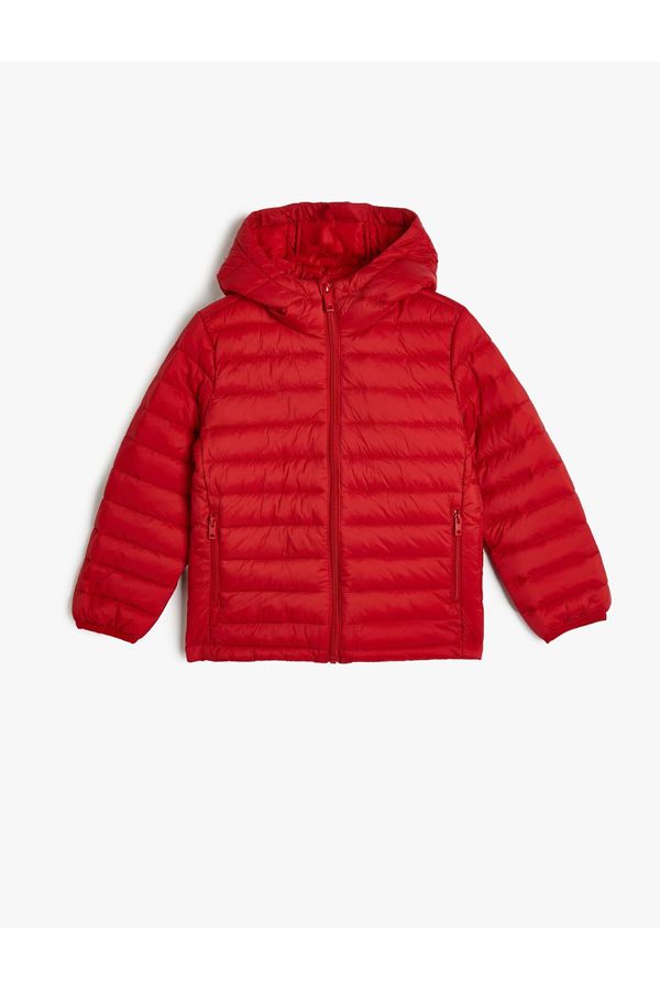 Koton Koton Puffer Jacket Hooded Pocket Zippered