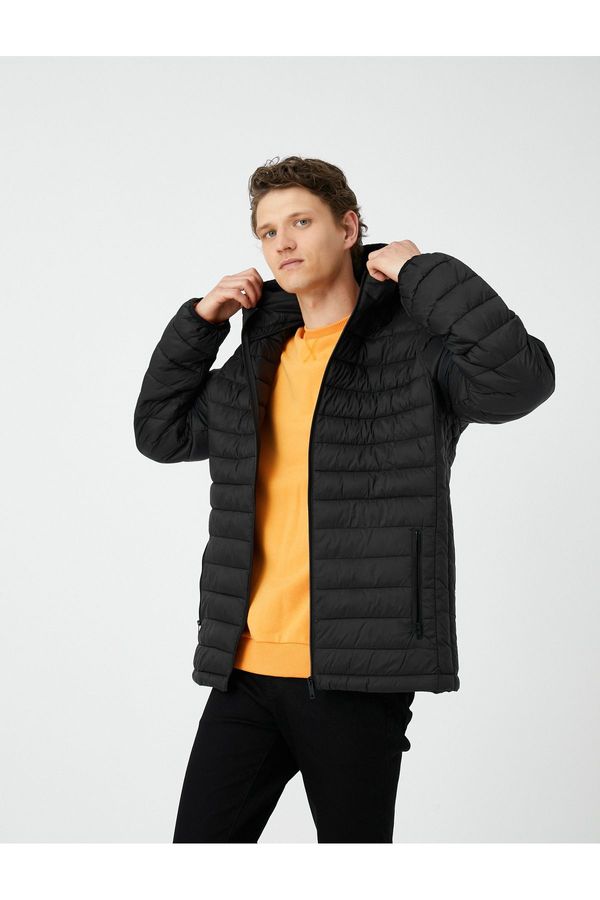 Koton Koton Puffer Jacket Seasonal Hooded Zipper Pocket Detailed