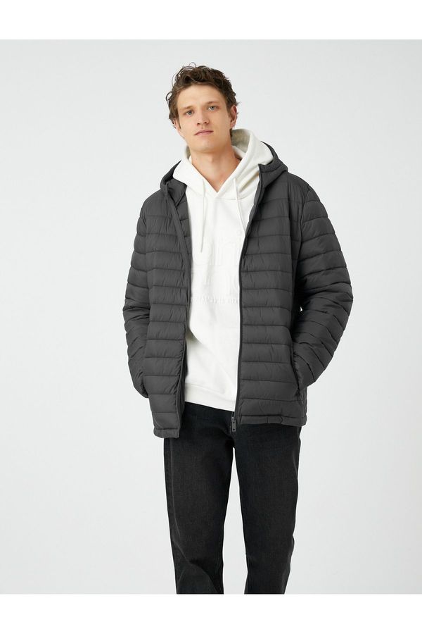 Koton Koton Puffer Jacket Seasonal Hooded Zipper Pocket Detailed