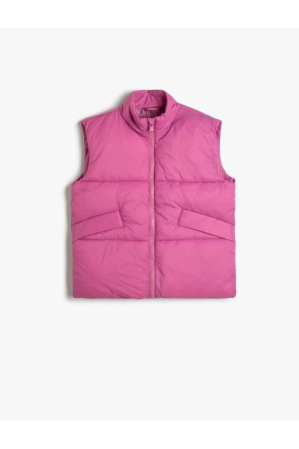 Koton Koton Puffer Vest High Collar Zippered Pocket