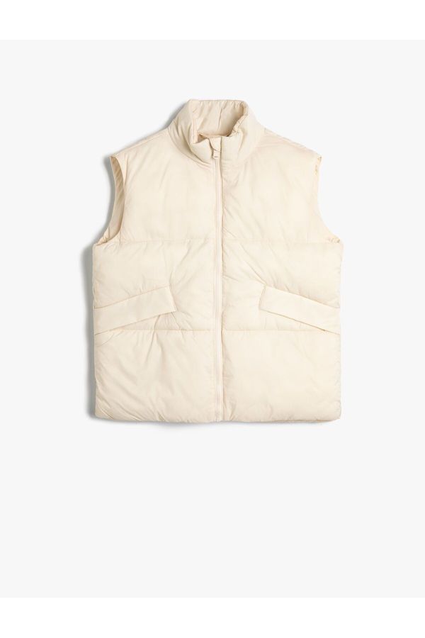 Koton Koton Puffer Vest High Collar Zippered Pocket