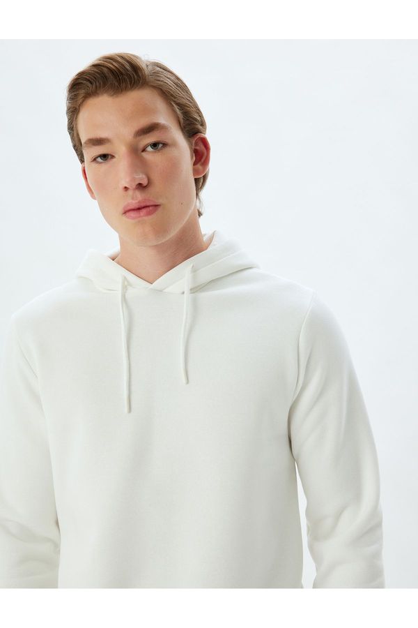 Koton Koton Raised Cotton Basic Hooded Sweatshirt