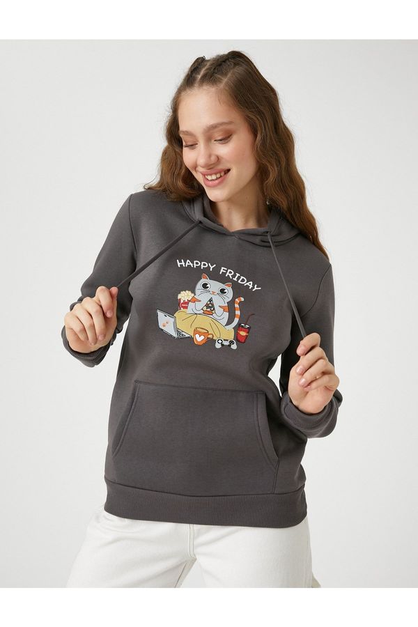 Koton Koton Rick And Morty Printed Sweatshirt Hooded