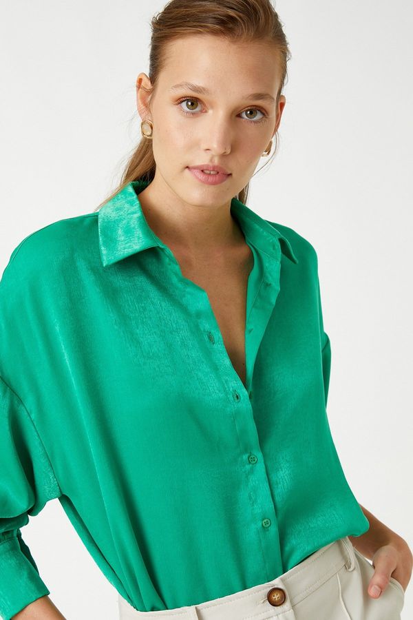 Koton Koton Satin Shirt Long Sleeve