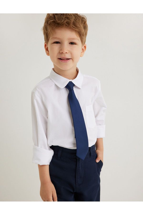 Koton Koton School Shirt Tie Detail Classic Collar Long Sleeve