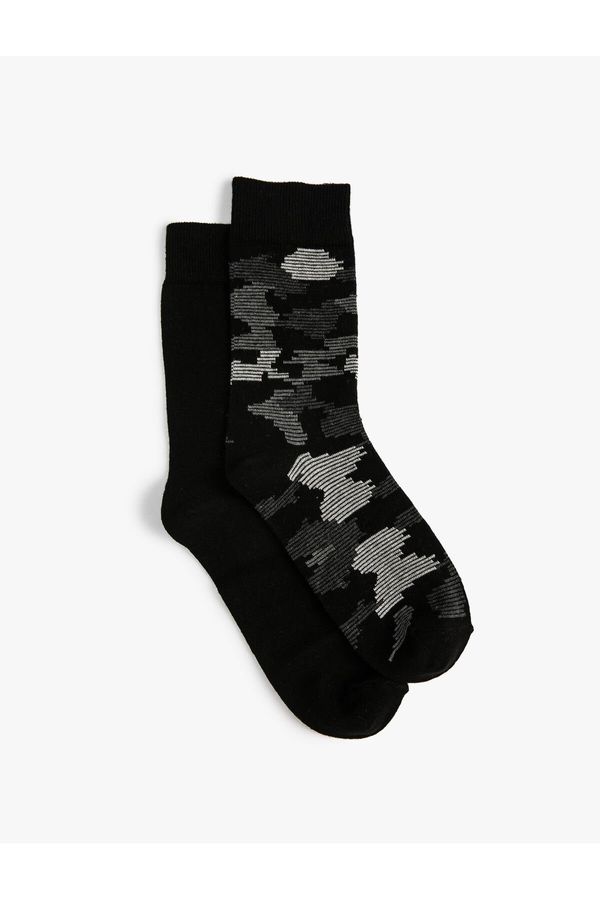Koton Koton Set of 2 Multi Color Camouflage Socks