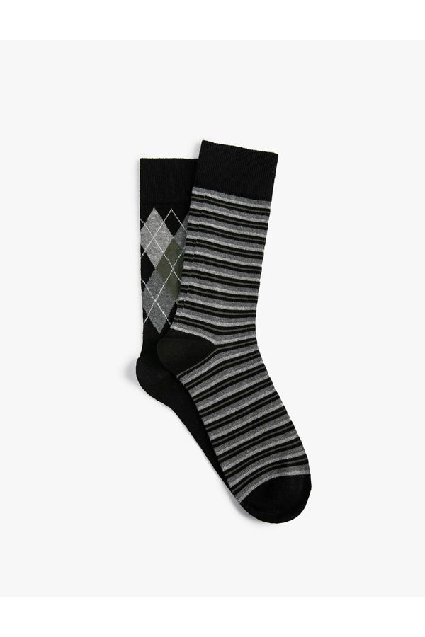 Koton Koton Set of 2 Socks with Geometric Pattern.