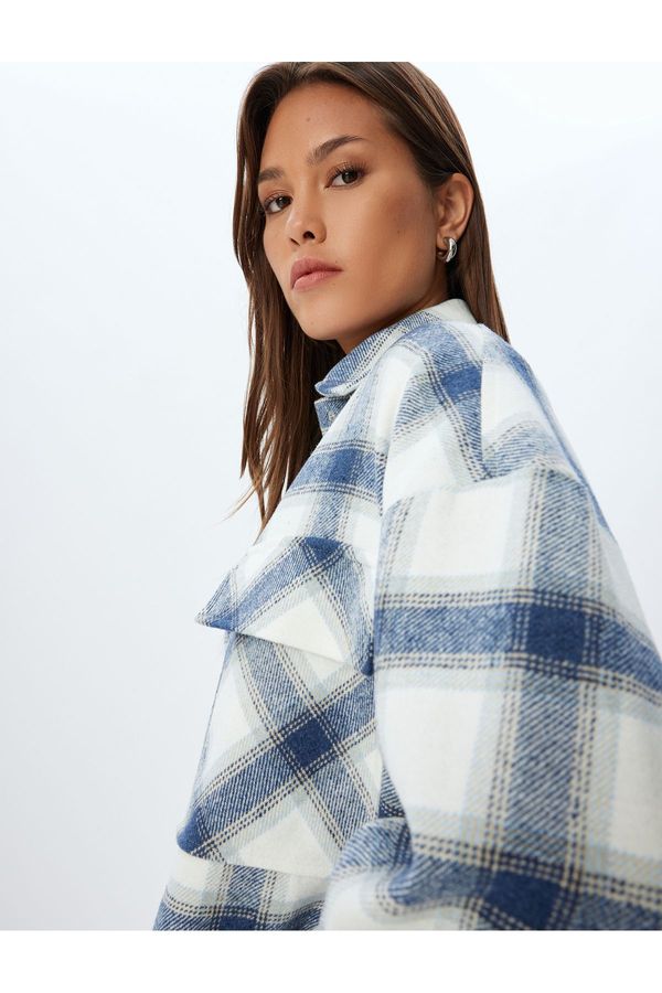 Koton Koton Shirt Jacket Flap Single Pocket Detail Long Sleeve