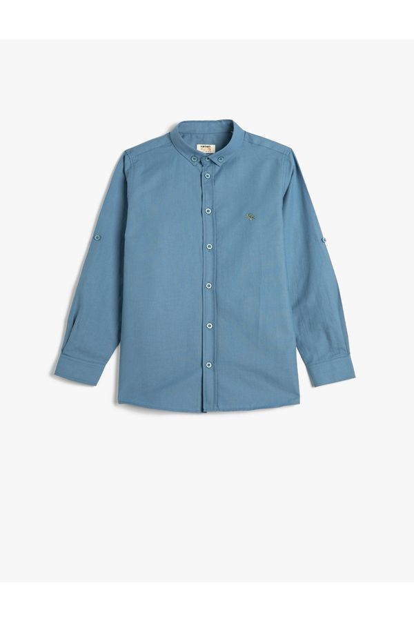 Koton Koton Shirt Long Sleeve Embroidered Detailed Cotton