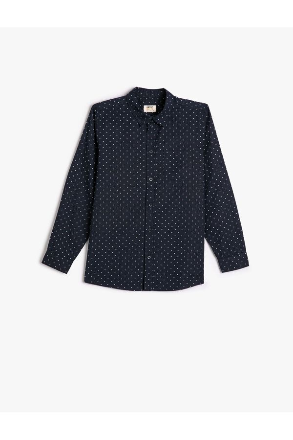 Koton Koton Shirt Pocket Detailed Long Sleeve Cotton Classic Collar