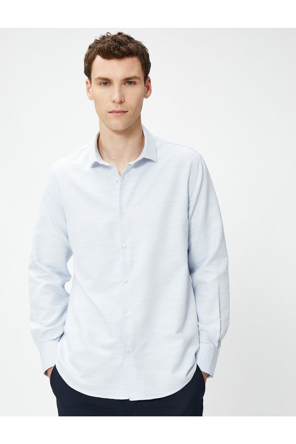 Koton Koton Shirt with an Italian Collar Long Sleeve, Buttoned Non Iron