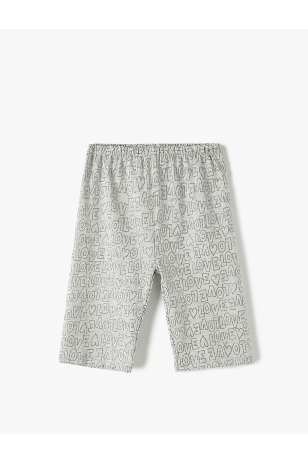 Koton Koton Short Leggings with Print Detail Elastic Waist