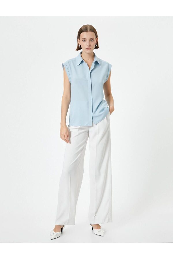 Koton Koton Short Sleeve Shirt Buttoned Classic Collar Standard Cut