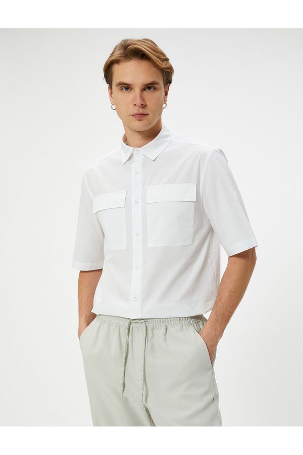Koton Koton Short Sleeve Shirt with Pocket Detail and Buttons