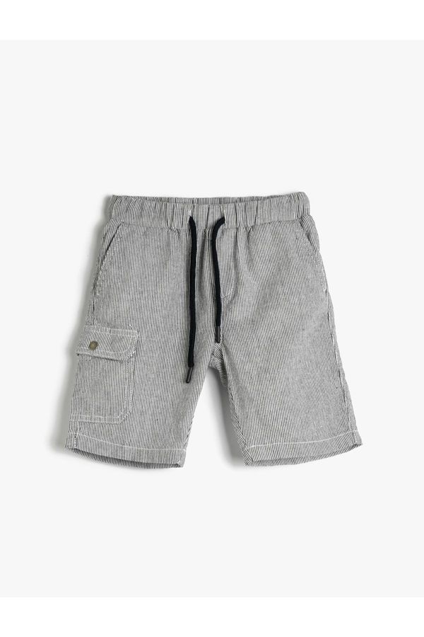 Koton Koton Shorts with Tie Waist Pocket Detail on the Side.