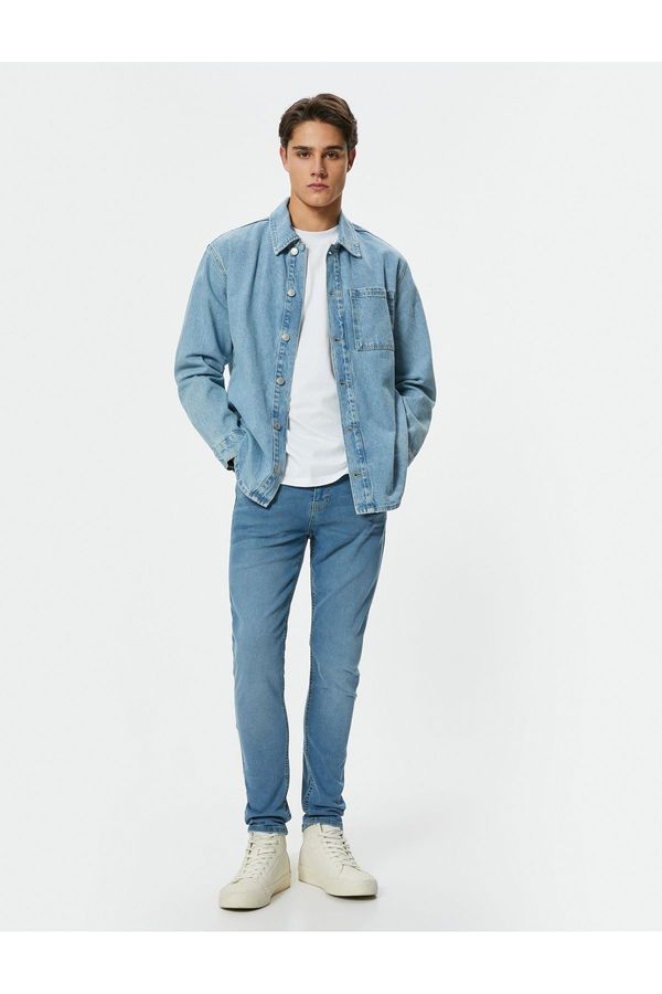Koton Koton Skinny Fit Buttoned Cotton Jeans - Michael Jean