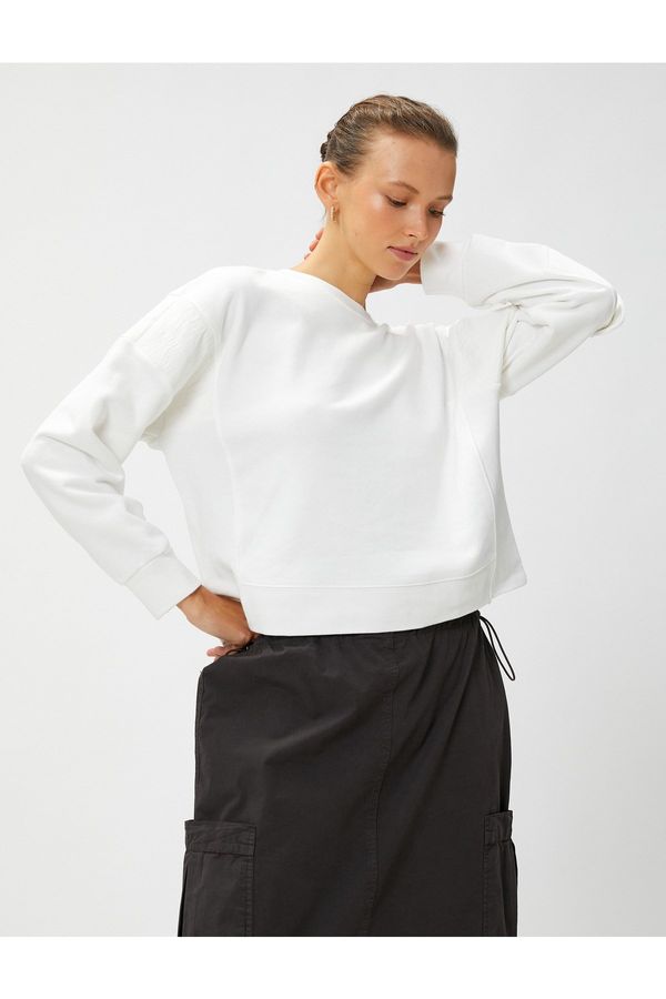 Koton Koton Sleeve Pocket Detailed Sweatshirt Cotton Blended