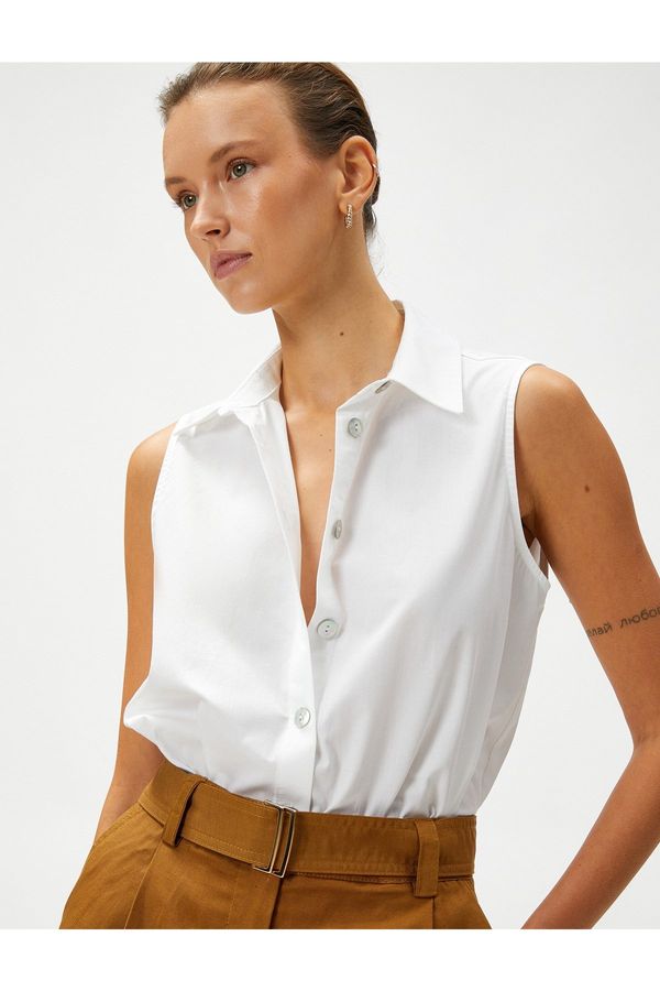 Koton Koton Sleeveless Shirt Buttoned Cotton