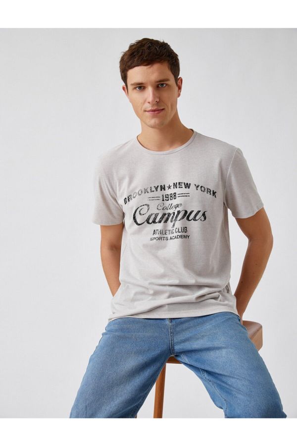 Koton Koton Slim Fit College Printed T-Shirt