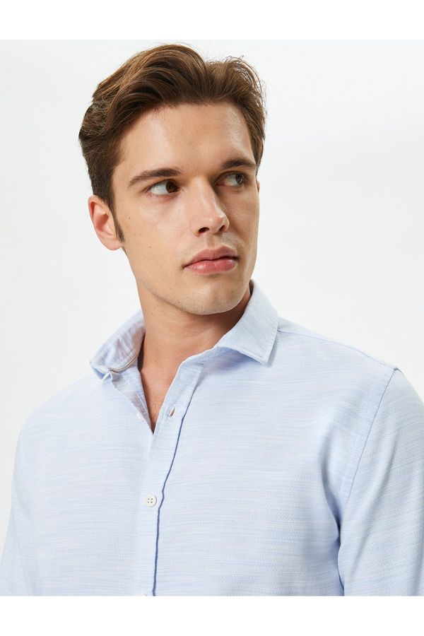 Koton Koton Slim Fit Shirt Classic Collar Long Sleeve Buttoned Cotton