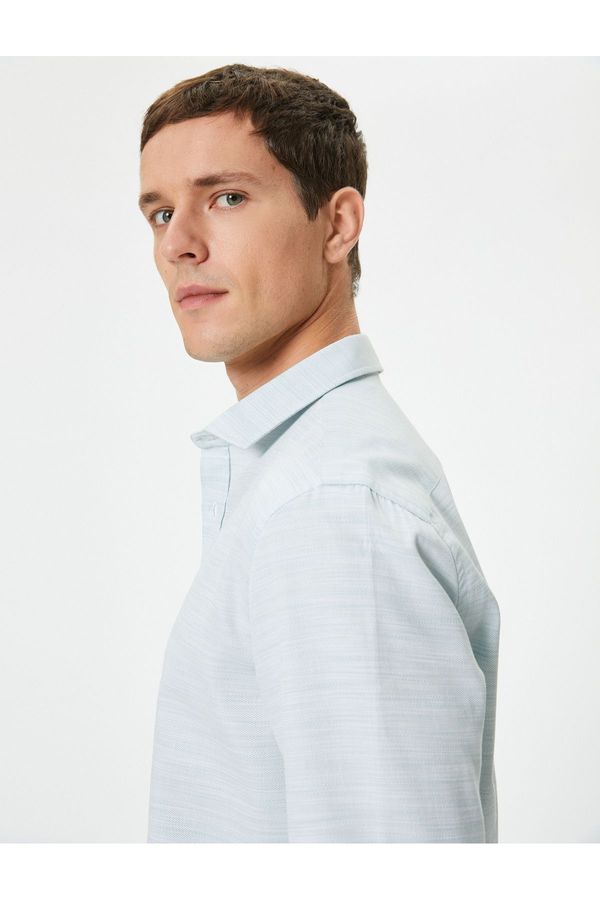 Koton Koton Slim Fit Shirt Classic Collar Long Sleeve Buttoned Cotton