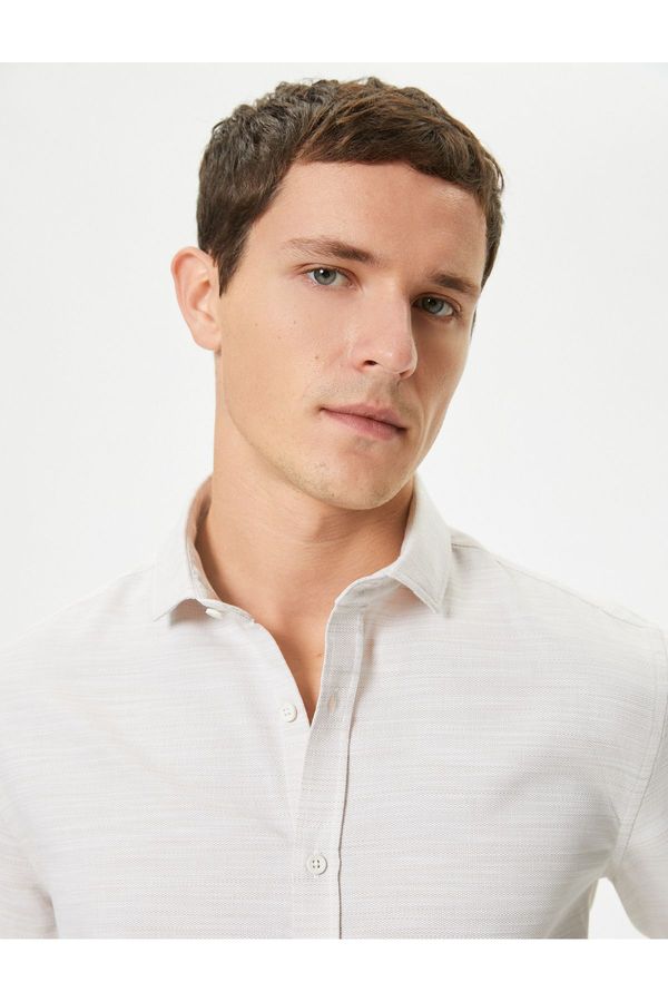 Koton Koton Slim Fit Shirt Classic Collar Long Sleeve Buttoned Cotton