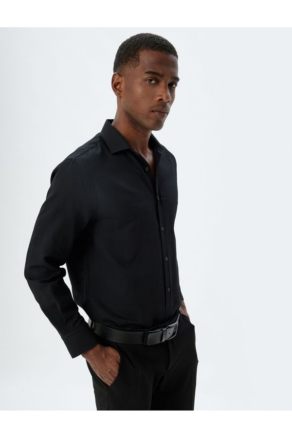 Koton Koton Slim Fit Shirt Long Sleeve Cotton Blend