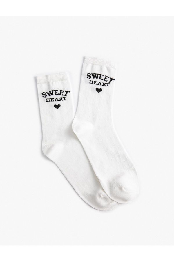 Koton Koton Slogan Patterned Socks