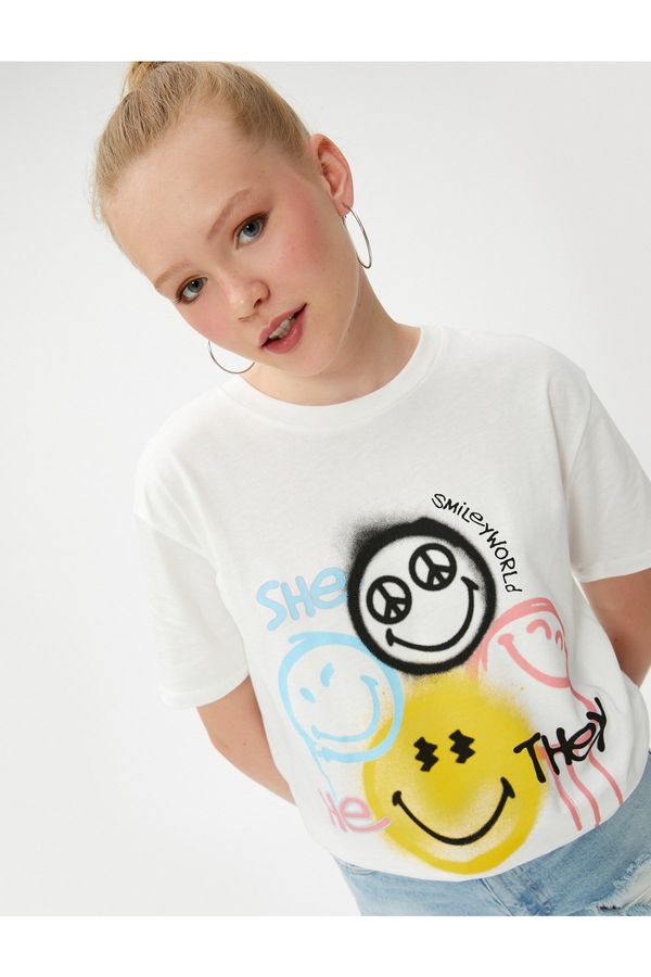 Koton Koton Smileyworld® T-Shirt Printed Licensed Crew Neck Short Sleeve