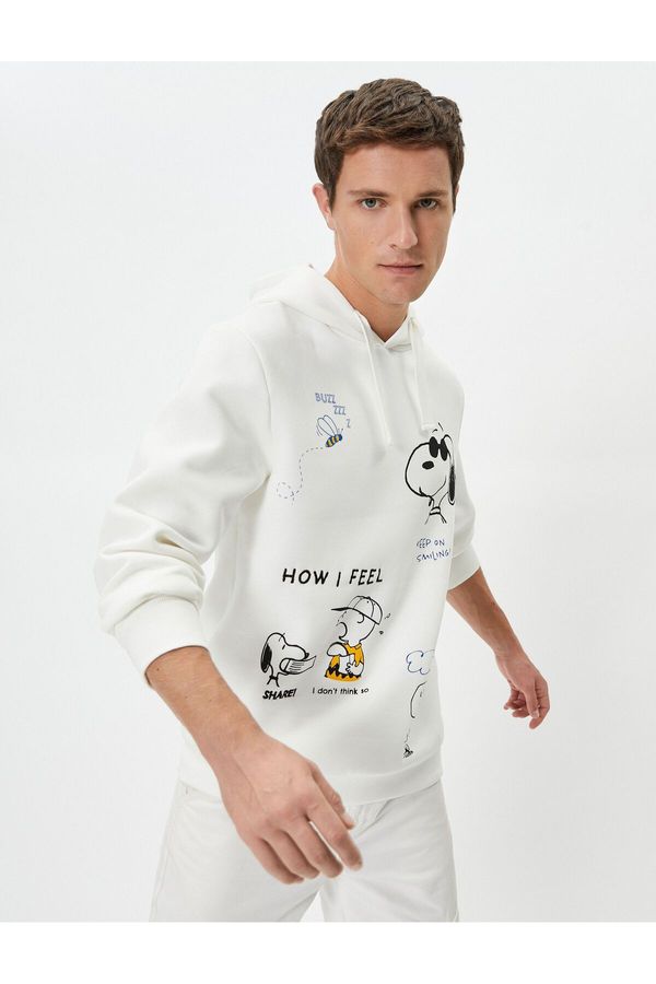 Koton Koton Snoopy Hoodie Licensed Printed Long Sleeve