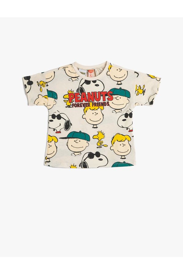 Koton Koton Snoopy Licensed T-Shirt Short Sleeve Crew Neck Cotton