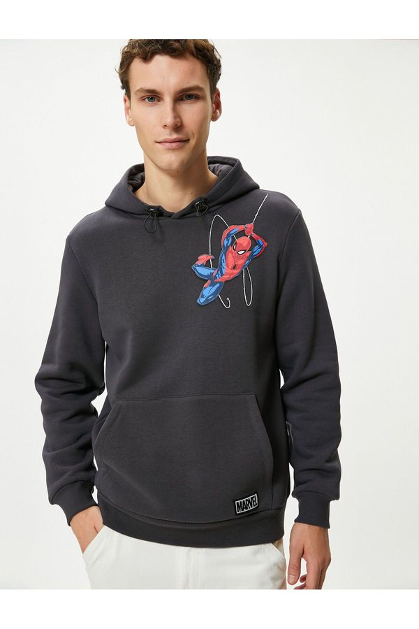 Koton Koton Spiderman Oversize Hoodie Kangaroo Pocket Licensed Printed