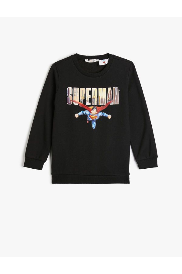 Koton Koton Spiderman Sweat Licensed Long Sleeve Crew Neck Raised