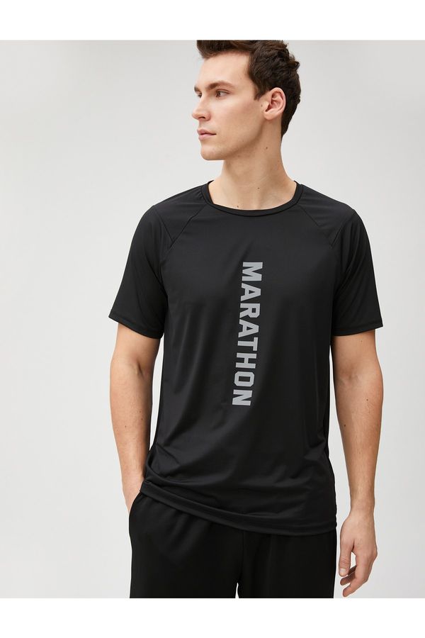 Koton Koton Sports T-Shirt Motto Printed Crew Neck Raglan Sleeve